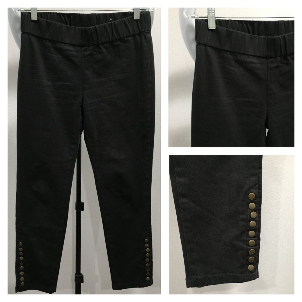 Soft Surroundings Black Snap Button Hem Pull On C… - image 1